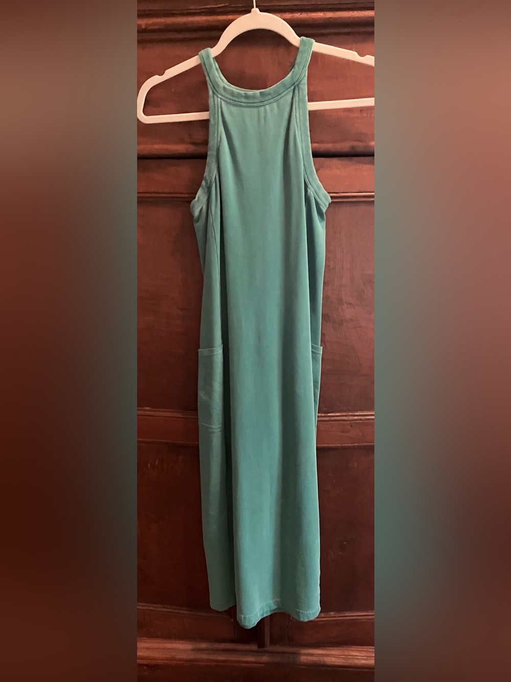 Turquoise Sleeveless Pocket Midi Dress by BP-